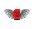Boxing logo. Gloves and wings. Royalty Free Stock Photo