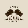 boxing logo vector vintage illustration template icon graphic design. fighting sport sign or symbol for academy or club or for