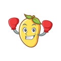Boxing mango character cartoon mascot Royalty Free Stock Photo
