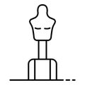 Boxing mannequin icon, outline style