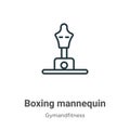 Boxing mannequin outline vector icon. Thin line black boxing mannequin icon, flat vector simple element illustration from editable