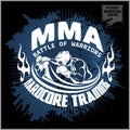 Boxing and martial arts logo, badge or label in vintage style.