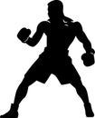 Boxing - minimalist and flat logo - vector illustration Royalty Free Stock Photo