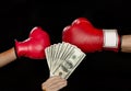 Boxing for Money. Royalty Free Stock Photo