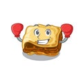 Boxing moussaka with in the mascot shape Royalty Free Stock Photo