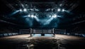 Boxing Ring In Arena, Empty professional boxing ring