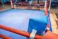 Boxing ring arena in gym before action Royalty Free Stock Photo