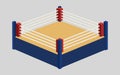 Boxing ring with corner posts and ropes.Vector illustration EPS10 Royalty Free Stock Photo