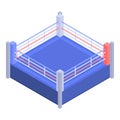Boxing ring icon, isometric style