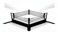 Boxing Ring Illustration - Black and White Vector Art Royalty Free Stock Photo