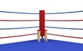 Boxing ring red corner with chair Royalty Free Stock Photo