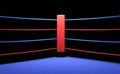 Boxing ring red corner in dark background Royalty Free Stock Photo