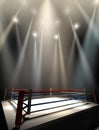 Boxing Ring Spotlit Dark Royalty Free Stock Photo