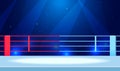 Boxing ring, vector background. An empty sport wrestling area. A place for matches, competitions