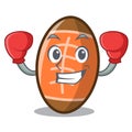 Boxing rugby ball character cartoon Royalty Free Stock Photo