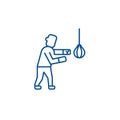 Boxing sign line icon concept. Boxing sign flat  vector symbol, sign, outline illustration. Royalty Free Stock Photo