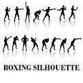 Boxing Silhouette Fighting pose and punch