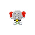 Boxing silver coin cartoon character for currency