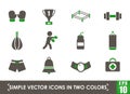 boxing simple vector icons