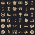 Boxing sport icons set, simple style