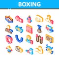 Boxing Sport Tool Isometric Icons Set Vector Royalty Free Stock Photo
