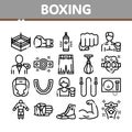 Boxing Sport Tool Collection Icons Set Vector Royalty Free Stock Photo