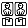 Boxing tournament people icon outline vector. Fight club