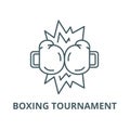 Boxing tournament vector line icon, linear concept, outline sign, symbol