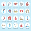 Boxing vector line icons. Punchbag, boxer gloves, ring, heavy bags, punching mitts. Sport training signs set, box Royalty Free Stock Photo