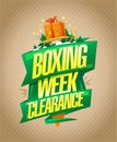 Boxing week clearance, holiday sale poster template