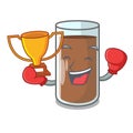 Boxing winner the delicious on chocolate milk cartoon