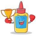 Boxing winner glue bottle character cartoon