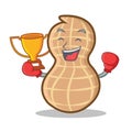 Boxing winner peanut character cartoon style