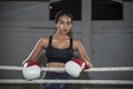 Boxing Woman prepare to trianing session Royalty Free Stock Photo