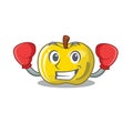 Boxing yellow apple the slices cartoon shape