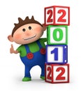 Boy with 2012 number blocks