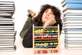 Boy with abacus calculator Royalty Free Stock Photo