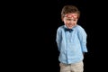 Boy Acting Silly With Red Glasses on Head Royalty Free Stock Photo