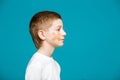 Boy with adhesive plaster on his cheek Royalty Free Stock Photo