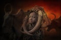 Boy from the African tribe Mursi, Ethiopia Royalty Free Stock Photo