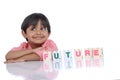 Boy with alphabet blocks