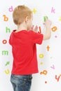 Boy and alphabet Royalty Free Stock Photo