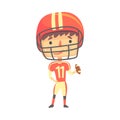 Boy American Football Player, Kids Future Dream Professional Occupation Illustration