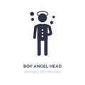 boy angel head icon on white background. Simple element illustration from People concept