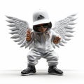 Hip Hop Urban Angel With Sneakers And Angel Wings