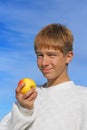 Boy and apple Royalty Free Stock Photo