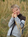 Boy and apple