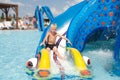 Boy in an aquapark