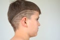 Boy with asymmetrical haircut