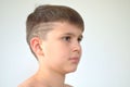 Boy with asymmetrical haircut